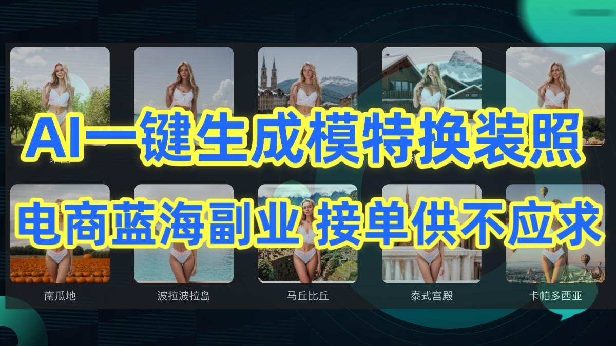 AI制作一键生成模特换装照，电商蓝海副业，接单供不应求-一新网创