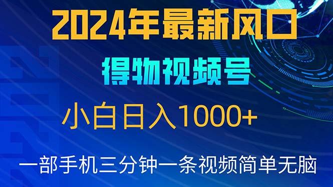 2024年5月最新蓝海项目，小白无脑操作，轻松上手，日入1000+-一新网创