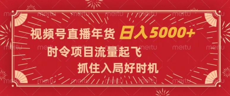 视频号直播年货，时令项目流量起飞，抓住入局好时机，日入5000+【揭秘】-一新网创