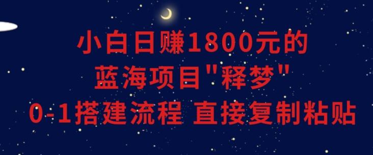 小白能日赚1800元的蓝海项目”释梦”0-1搭建流程可直接复制粘贴长期做【揭秘】-一新网创
