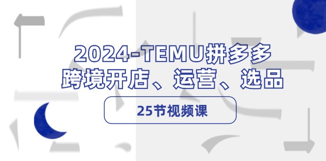 2024-TEMU拼多多·跨境开店、运营、选品(25节视频课-一新网创