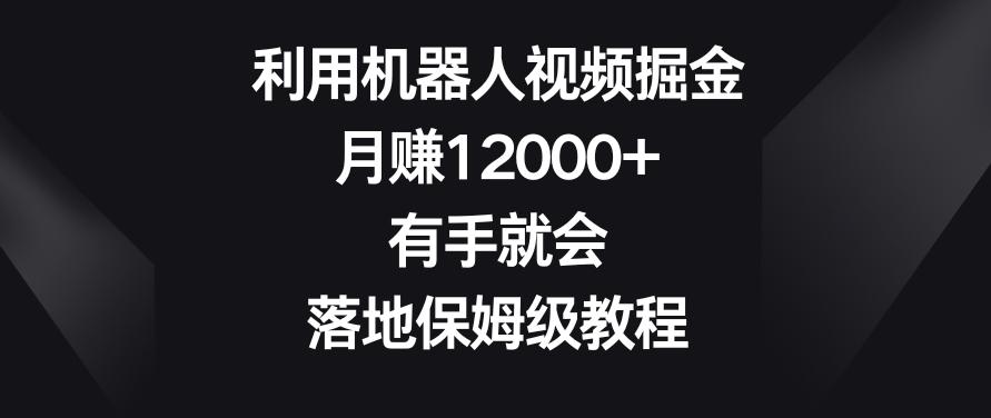利用机器人视频掘金，月赚12000+，有手就会，落地保姆级教程【揭秘】-一新网创