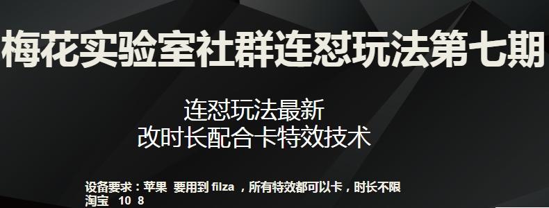 梅花实验室社群连怼玩法第七期，连怼玩法最新，改时长配合卡特效技术-一新网创