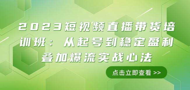 2023短视频直播带货培训班：从起号到稳定盈利叠加爆流实战心法（11节课）-一新网创