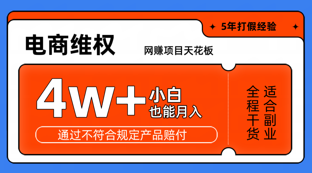 网赚项目天花板电商购物维权月收入稳定4w+独家玩法小白也能上手-一新网创