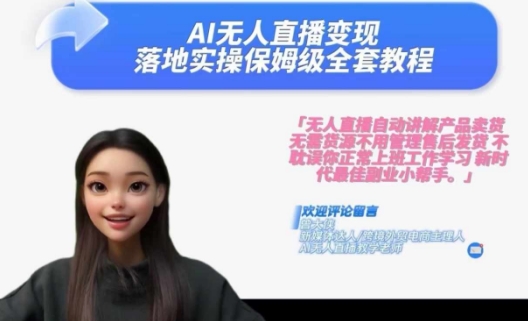 Ai无人直播变现实操课，保姆级全套教程，2024年带你和我一样实现财富倍增-一新网创