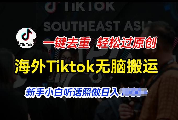 海外Tiktok短视频无脑搬运，一键去重轻松过原创，新手小白听话照做日入几张【揭秘】-一新网创