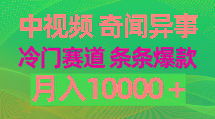 (9627期)中视频奇闻异事，冷门赛道条条爆款，月入10000＋-一新网创