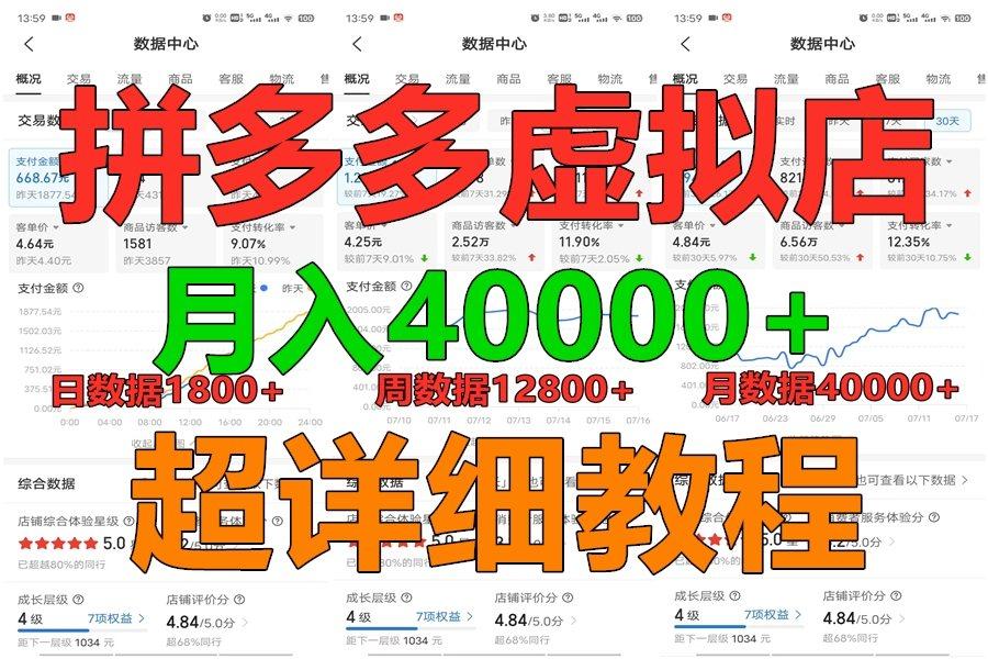 拼多多虚拟电商训练营月入40000+，全网最详细，你做你也行，暴利稳定长久-一新网创