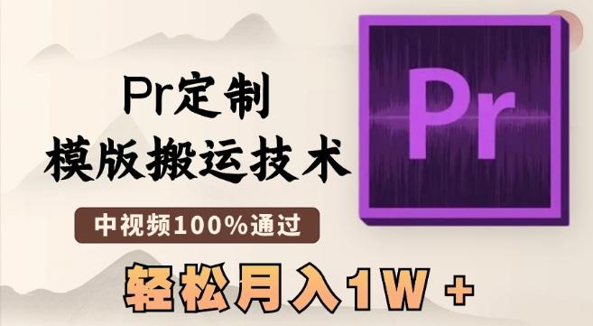 最新Pr定制模版搬运技术，中视频100%通过，几分钟一条视频，轻松月入1W＋【揭秘】-一新网创