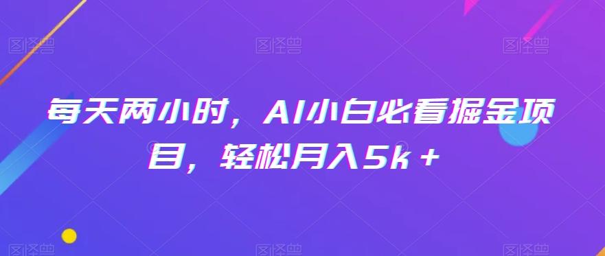 每天两小时，AI小白必看掘金项目，轻松月入5k＋-一新网创
