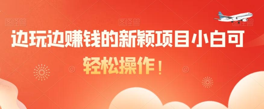 边玩边赚钱的新颖项目小白可轻松操作！-一新网创