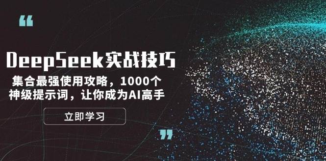 DeepSeek实战技巧：集合最强使用攻略，1000个神级提示词，让你成为AI高手-一新网创