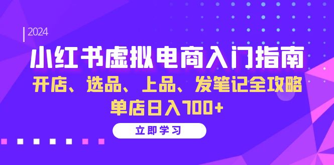 小红书虚拟电商入门指南：开店、选品、上品、发笔记全攻略 单店日入700+(更新)-一新网创