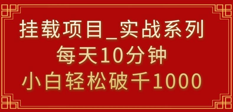 挂载项目，小白轻松破1000，每天10分钟，实战系列保姆级教程【揭秘】-一新网创