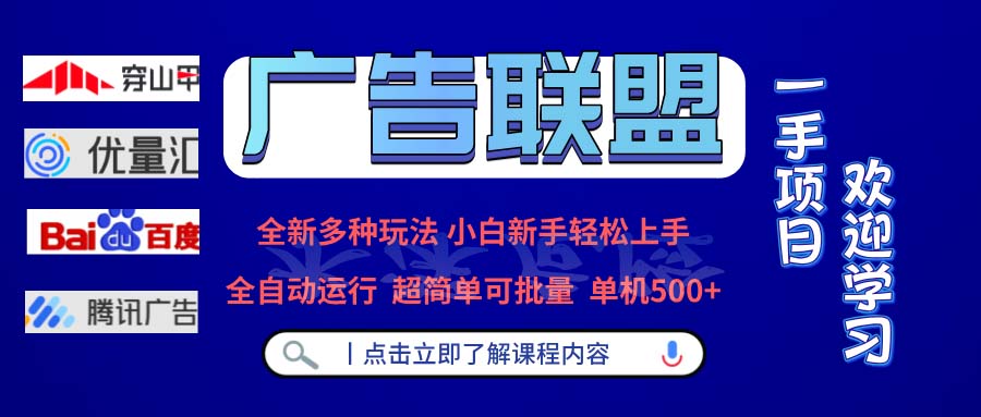 广告联盟 全新多种玩法 单机500+  全自动运行  可批量运行-一新网创