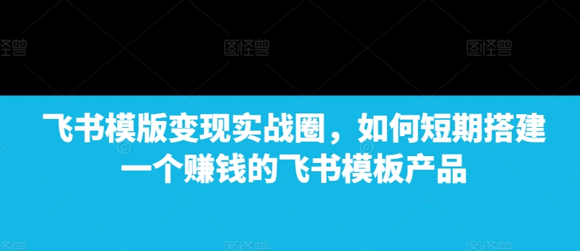 飞书模版变现实战圈，如何短期搭建一个赚钱的飞书模板产品-一新网创