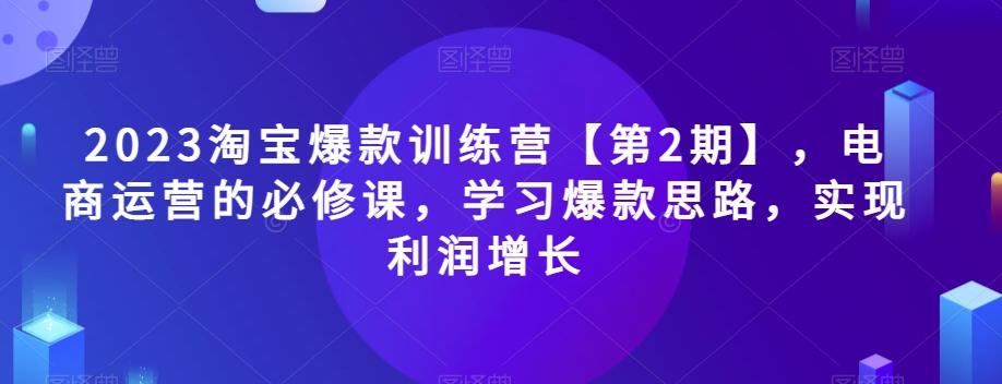 2023淘宝爆款训练营【第2期】，电商运营的必修课，学习爆款思路，实现利润增长-一新网创